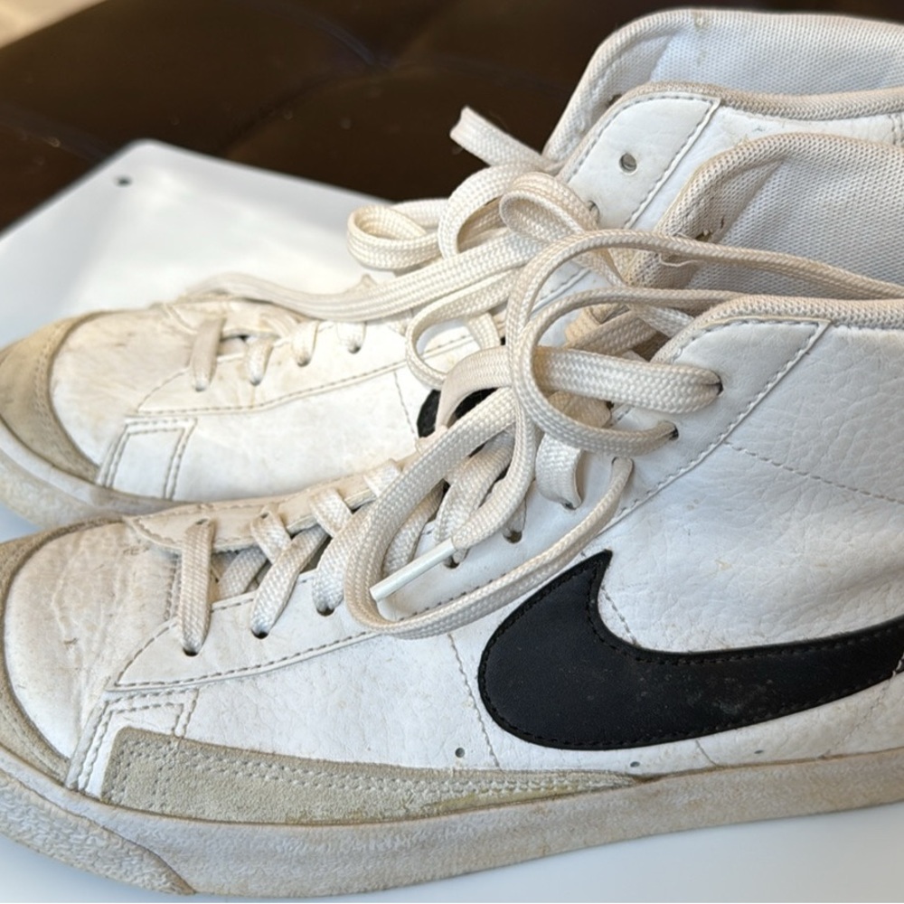 Nike Blazers White and Black High-Top Athletic Shoes Worn for 2 weeks